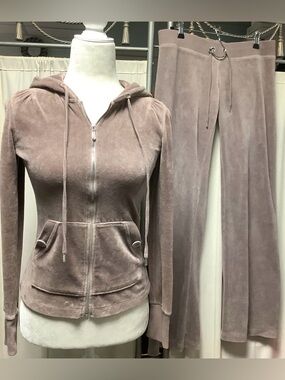 Juicy Couture 90s Velour Zip Hoodie Pants 32 x 32